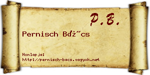Pernisch Bács névjegykártya